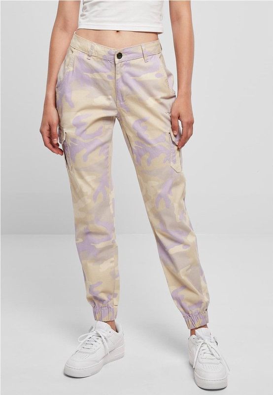 Urban Classics - High Waist Camo Cargobroek Paars
