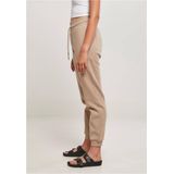 Urban Classics - Organic High Waist Dames joggingbroek - Creme