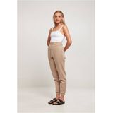 Urban Classics - Organic High Waist Dames joggingbroek - Creme