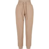 Urban Classics - Organic High Waist Dames joggingbroek - Creme