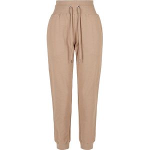 Urban Classics - Organic High Waist Dames joggingbroek - Creme
