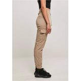 Urban Classics - High Waist Cargo Comfort softtaupe Dames joggingbroek - Creme