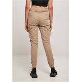 Urban Classics - High Waist Cargo Comfort softtaupe Dames joggingbroek - Creme