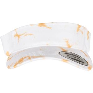 Flexfit Unisex Batik Dye Curved Visor Cap Baseballpet, oranje/wit, één maat