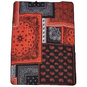 Urban Classics Bandana met patchwork-opdruk, zwart oranje, Eén maat, uniseks, zwart oranje, Eén maat, Zwart Oranje