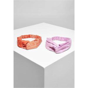 Urban Classics - Bandana Print 2-Pack Haarband - Geel/Paars