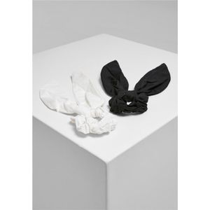 Urban Classics Unisex Scrunchies with XXL Bow 2-pack hoofdband, zwart/wit, één maat