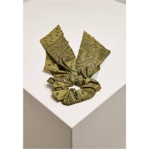 Urban Classics - Bandana Print With XXL Bow 2-Pack Haar scrunchie - Groen/Paars