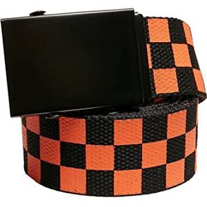 Urban Classics Unisex Check and Solid Canvas Belt 2-pack riem, zwart/oranje, L/XL