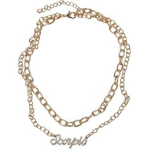 Urban Classics Uniseks halsketting Diamond Zodiac gouden necklace, kleur scorpio, maat één maat