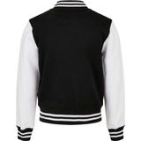 Build Your Brand - Organic Kids Sweat College Jacket - Zwart