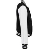 Build Your Brand - Organic Kids Sweat College Jacket - Zwart