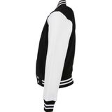 Build Your Brand - Organic Kids Sweat College Jacket - Zwart