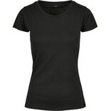 Build Your Brand Basic T-shirt voor dames, zwart.