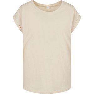 Build Your Brand - Extended Shoulder Tee - T-shirt - Wit Zand - Katoen