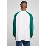 Urban Classics - Organic Oversized Raglan Longsleeve shirt Wit Groen