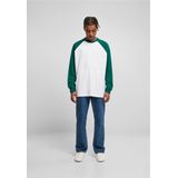 Urban Classics - Organic Oversized Raglan Longsleeve shirt Wit Groen