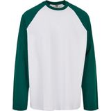Urban Classics - Organic Oversized Raglan Longsleeve shirt Wit Groen