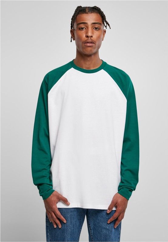 Urban Classics - Organic Oversized Raglan Longsleeve shirt Wit Groen