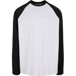 Urban Classics - Organic Oversized Raglan Longsleeve shirt Wit Zwart