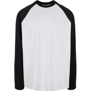 Urban Classics - Organic Oversized Raglan Longsleeve shirt - Wit Zwart