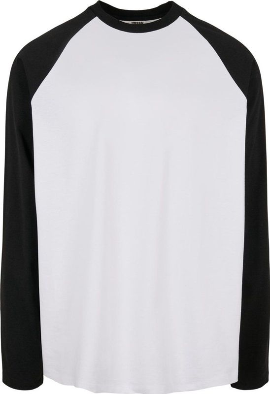 Urban Classics - Organic Oversized Raglan Longsleeve shirt - Wit Zwart