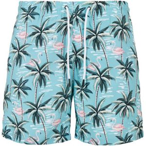 Urban Classics - Pattern tropical bird aop Zwemshorts - Blauw