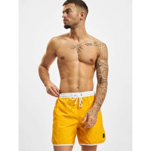 Urban Classics Herenzwembroek, retro zwembroek voor mannen, met trekkoord, verkrijgbaar in vele kleuren, maten XS-5XL, Wit/Magicmango, S