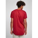 Urban Classics - Long Shaped Turnup Heren T-shirt - Rood