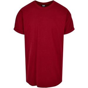 Urban Classics - Long Shaped Turnup Heren T-shirt - Rood
