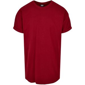 Urban Classics - Long Shaped Turnup Heren T-shirt - Rood