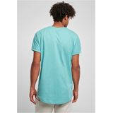 Urban Classics - Long Shaped Turnup Heren T-shirt - Blauw