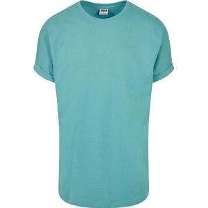 Urban Classics - Long Shaped Turnup Heren T-shirt - Blauw