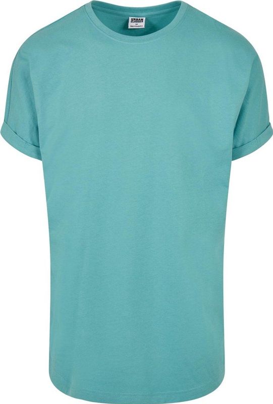 Urban Classics - Long Shaped Turnup Heren T-shirt - Blauw