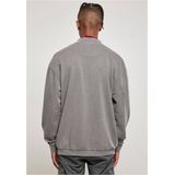 Urban Classics - Washed Sweat Bomber - Sweatjack - Grijs - 65% Katoen, 35% Polyester