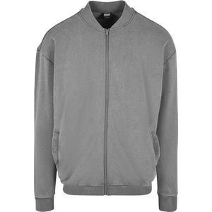 Urban Classics - Washed Sweat Bomber - Sweatjack - Grijs - 65% Katoen, 35% Polyester
