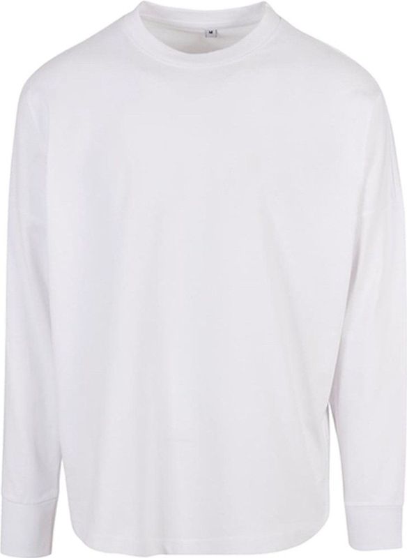 Build Your Brand - Oversized T-shirt - Wit - Heren - Lange Mouwen