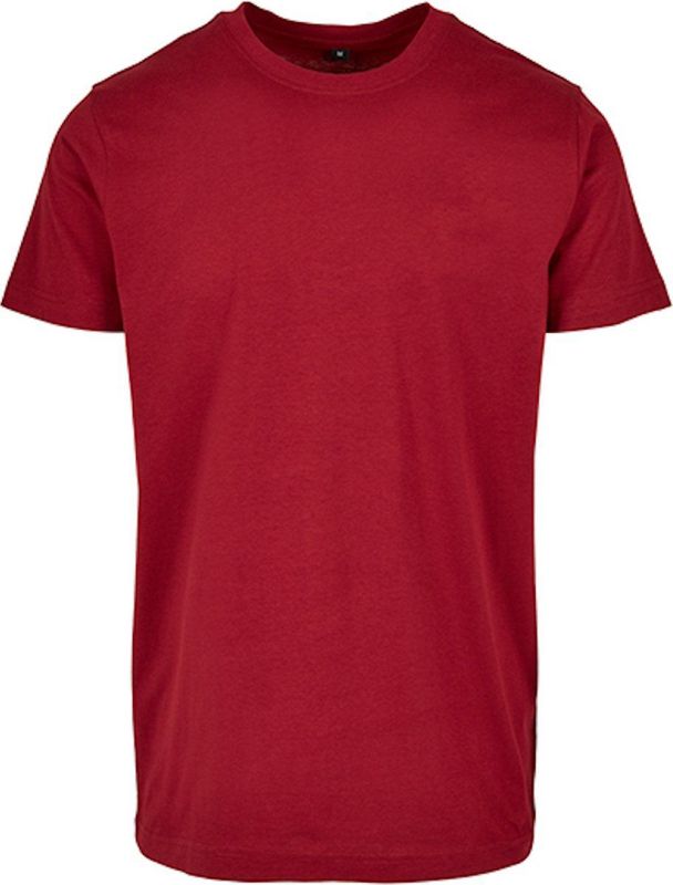Herenshirt 'Basic Round Neck' met korte mouwen Burgundy