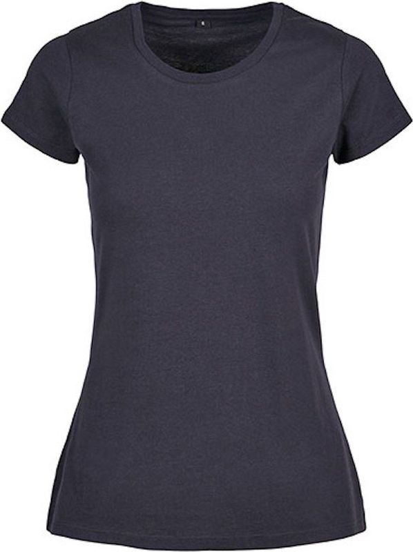 Build Your Brand - Basic T-shirt - Donkerblauw - Korte Mouwen - Ronde Hals - Katoen