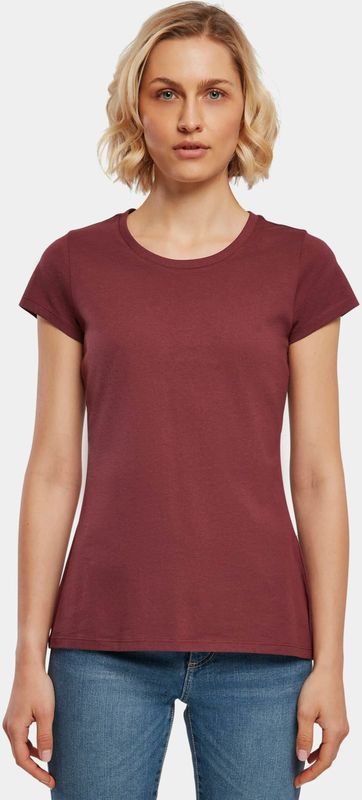 Build Your Brand - Basic T-shirt - Rood - Katoen - Korte Mouwen - Ronde Hals