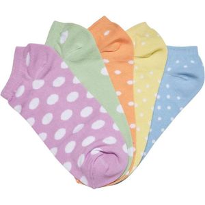 Urban Classics - No Show Socks - Dots - 5-Pack - Katoen/Polyester/Elastaan
