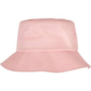Flexfit Cotton Twill Bucket Hat - uniseks vissershoed voor dames en heren met gepatenteerde Flexfit band, Lichtroze