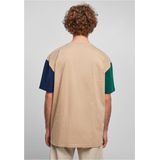 Urban Classics - Organic Oversized Colorblock Heren T-shirt - Beige
