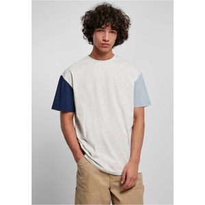 Urban Classics - Organic Oversized Colorblock Heren T-shirt Grijs