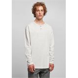 Urban Classics - Oversized Henley Sweatshirt - Zwart - Biologisch Katoen