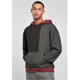Herenhoodie - Asymmetrisch Kleurblok - Capuchon - Badstof - Oversized Pasvorm