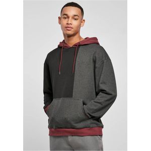 Herenhoodie - Asymmetrisch Kleurblok - Capuchon - Badstof - Oversized Pasvorm