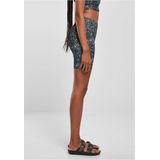 Urban Classics - Tie Dye High Waist Korte cycle broek - Zwart/Wit