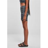 Urban Classics - Tie Dye High Waist Korte cycle broek - Zwart/Wit