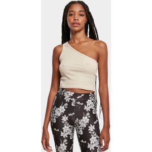 Urban Classics - Cropped Asymmetric - Crop Top - Groen - 97% Katoen, 3% Elastaan
